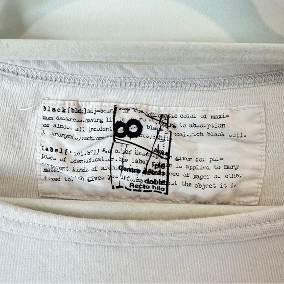 🌸 RUNDHOLZ Black Label Cotton Mixed Media Tulip T-Shirt Top, White, Size S, EUC - Picture 5 of 9